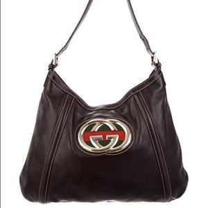GUCCI Britt Leather Hobo in medium